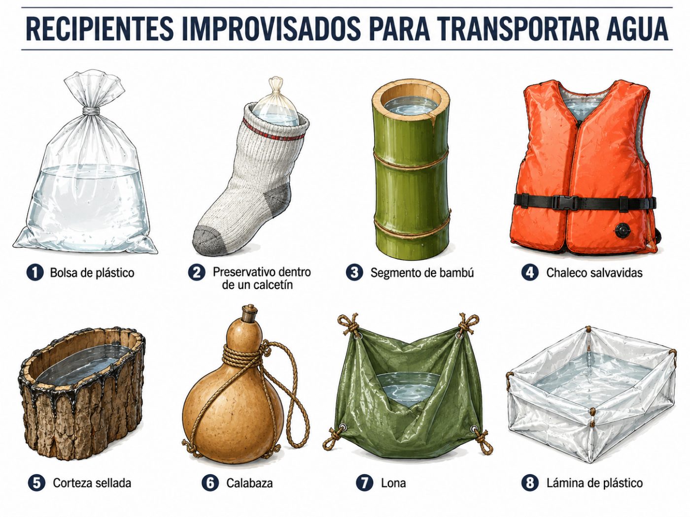 Improvisar un recipiente para agua con materiales no porosos